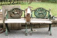 Pair of Cast Iron Garden Chairs