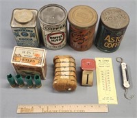 Advertising Tins; Thermometers Country Lot