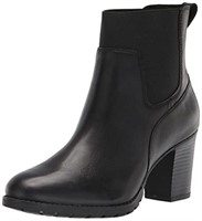 Clarks Women's Verona Ease Boot, Black Leat, 10 M