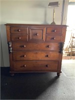 EARLY VICTORIAN CEDAR CHEST OF DRAWERS
