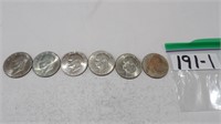 6) Eisenhower Silver Dollars, 2) 1971, 2)1972, +