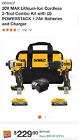 Dewalt 20V 2 Tool Combo Kit