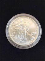 1oz. 1990 Silver dollar in protected case