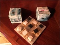 Italian Marble Paperweights and Marble Chess Board