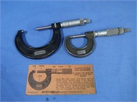 Starrett 1 " to 2" Micrometer & Lufkin Micrometer