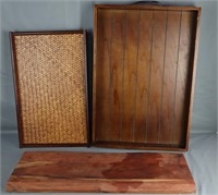 Large Woven/Wooden Trays & charcuterie bord