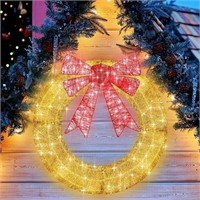 Poen 48 Inch Christmas Wreath Lighted Pre Lit Outd