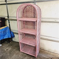 Pink wicker shelf