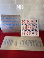 Keep America great sign God and country sign