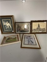 Lot of old framed pictures