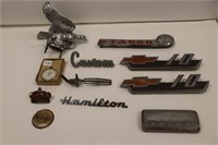 AUTOMOBILE BADGES, HOOD ORNAMENTS AND STOP WATCH