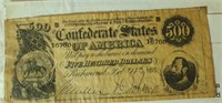 Reproduction confederate states 500 bill