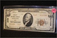 1929 $10 Clinton Iowa Federal Note Brown Seal