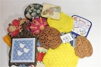 Lot of Potholders and Trivets