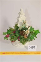 Ceramic Christmas Tree w/Floral Arrangement