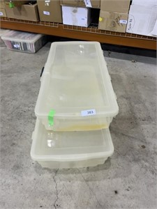 (2) Under-the-Bed Plastic Storage Totes