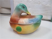 Antique Porcelain Mallard Duck on Nest