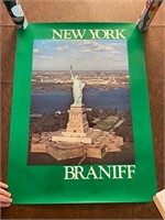 Braniff Airways 1980's Travel Poster - New York