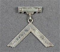 19th C. Sivler Masonic Square Pin