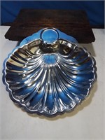 Silver shell design serving dish