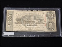 1863 Confederate States of America $10 Note