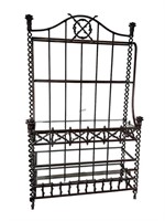 WROUGHT IRON AND GLASS BAKER'S RACK
