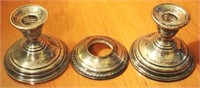 2 Sterling Weighted Candle Holders/Sterling Piece