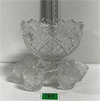 Vtg Fun Mini 6 Cup Punch Bowl Set