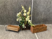 Old Kraft and Food Boxes and Faux Plant