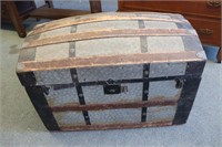 Medium Camelback Trunk, Metal & Wood