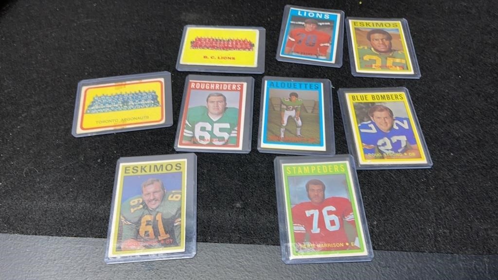 Collection Of 9 Vintage CFL Foot Ball Cards
