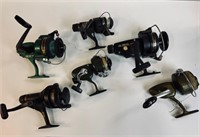 SIX WORKING SPINNING REELS