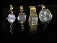 4- watches, Elgin, Waltham, Hamilton & Helbros,