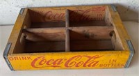 1952 Coa-Cola Wood Yellow Crate Drink Coke RARE