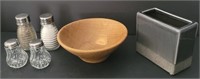 Hand Turned & Signed Oak Bowl With (2) Sets