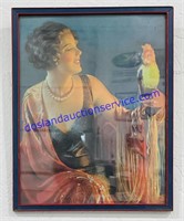 Art Deco Lady with Bird By Gene Pressler Picture