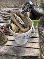 d1 bucket of tow straps and ratchet straps