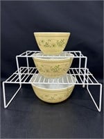 Vintage Pyrex Shenandoah mixing bowls, set of 3