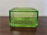 GREEN BLOCK OPTIC 1 LB COVERED BUTTER DISH