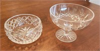 WATERFORD CRYSTAL NUT BOWL AND COMPOTE