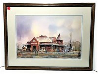Signed Western Print in Frame
