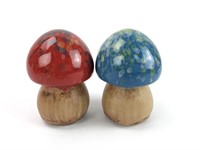 Vintage Ceramic Mushrooms 4.5"H