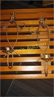 Wheat Twisted Brass Like Candle Wall Sconces pr