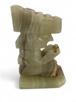 Carved Onyx Aztec / Inca Bookend Figure