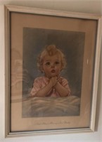 Child Night Time Prayer, Pastel Print, 14”x18”