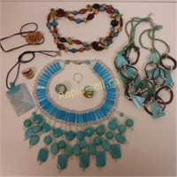 Turquoise, Colourful Beads & Rings