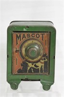 Antique Tin Litho Mascot Safe Coin Bank