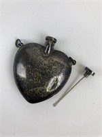 Antique Sterling Silver Heart Perfume Pendant