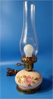 Vintage Boudoir Lamp w/Hand Painted Rose