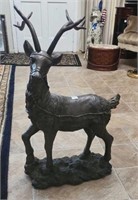 Resin? Stag - Reindeer statue, 27"W x 28"T, some